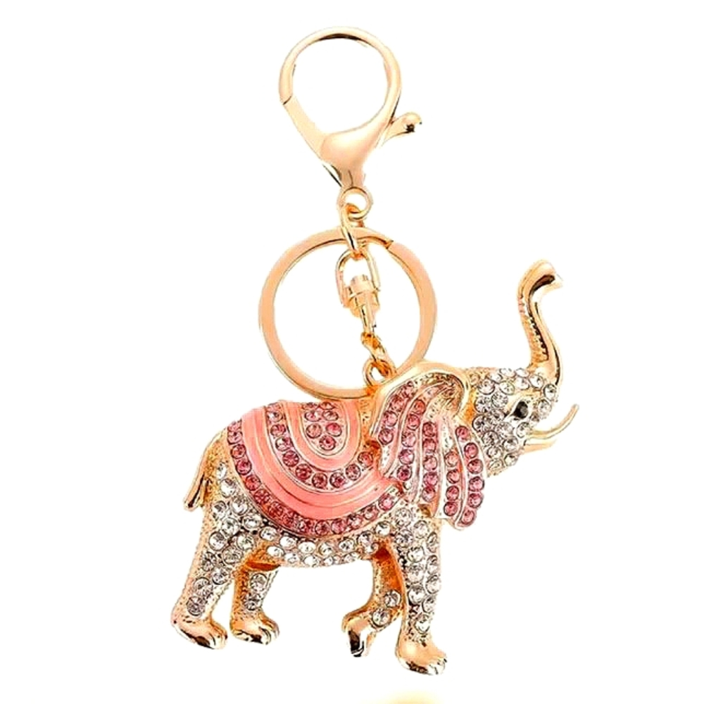 BLING BEAUTIFUL ELEPHANT 🐘 ✨️ PURSE CHARM OR KEYCHAIN CHARM GOLD HARDWARE ✨️NEW